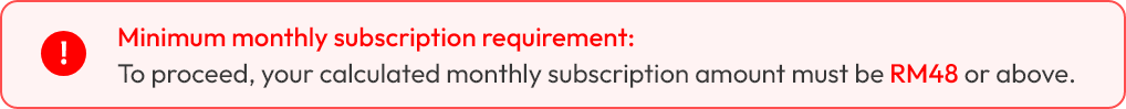 Minimum monthly subscription requirement